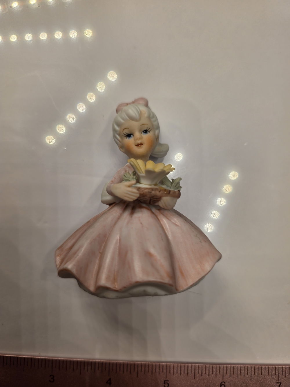 Vintage Porcelain Figurine Girl Flower Of The Month April